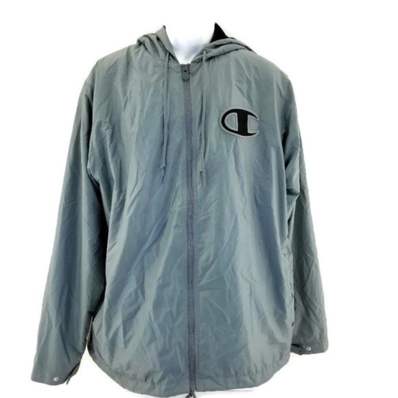 Champion C Logo Sherpa Lined Coaches Jacket Gray - Picture 1 of 6